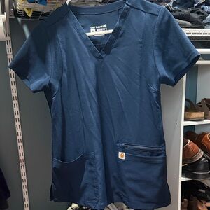 Carhartt Navy V‑Neck Utility Scrub Set